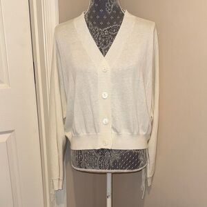 Promesa White Cardigan Sweater size small NWOT